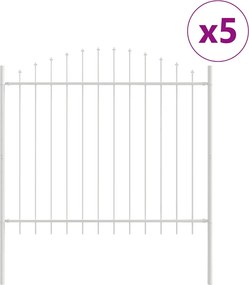vidaXL Φράχτης Κήπου 5 pcs Λευκό 170 x 190 cm
