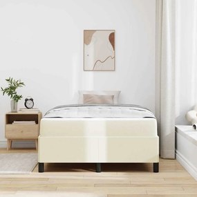 vidaXL Σκελετός Κρεβατιού με στρώμα Κρεμ 120 x 200 cm ύφασμα