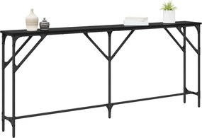 vidaXL Τραπέζι κονσόλας Μαύρη δρυς 180 x 23 x 75 cm