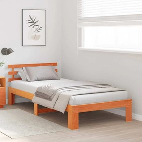 vidaXL Σκελετός Κρεβατιού Καφέ 90 x 190 cm Μασίφ ξύλο πεύκου