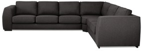 Γωνιακός Καναπές Scandinavian Choice F100, Σκούρο γκρι, 348x275x90cm, Πόδια: Πλαστική ύλη, Ξύλο | Epipla1.gr