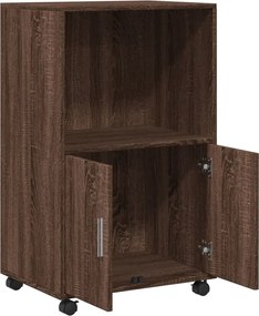 vidaXL Ντουλάπι Τροχήλατο Καφέ Δρυς 55x40x91 εκ. από Επεξ. Ξύλο