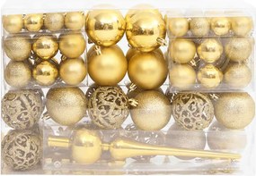 vidaXL Σετ Μπάλες Χριστουγεννιάτικες 111 τεμ. Χρυσές από Πολυστυρένιο