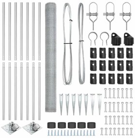 vidaXL Στύλος Περιφράξεων Ασημί 10 x 1,6 m (25 mm πλέγμα) Ατσάλι