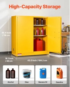 VEVOR 29Gal Flammable Storage Cabinet with Adjustable Shelf for Flammable Liquid