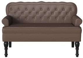 vidaXL Καναπές Chesterfield Καφέ 119.5 x 64.5 x 75 εκ. Τεχνητό Δέρμα