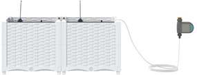 vidaXL Ζαρντινιέρες κήπου Λευκό 80 x 40 x 37.5 cm Ατσάλι