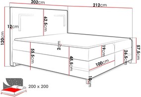 Επενδυμένο κρεβάτι Delos-Mple-200 x 200