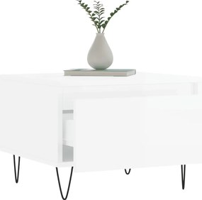 vidaXL Τραπεζάκια Σαλονιού 2 τεμ. Γυαλ. Λευκό 50x46x35 εκ. Επεξ. Ξύλο