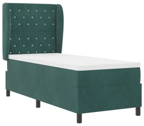 vidaXL κρεβάτι Box Spring με στρώμα  σε σκούρο πράσινο 80x200 εκ. βελούδο