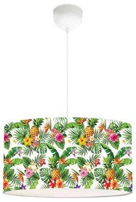 Φωτιστικό Οροφής Αμπαζούρ Jungle-Β Λουλούδια Hk-21 14-0253 1/Ε27 Φ38cm White-Multi Heronia