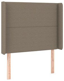 vidaXL Κρεβάτι Boxspring με Στρώμα &amp; LED Taupe 90x190 εκ. Υφασμάτινο