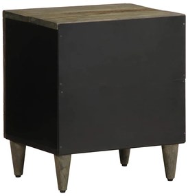 Κομοδίνα 2 τεμάχια ανοιχτό γκρι 40x33x46 cm μασίφ ξύλο Mango - Γκρι