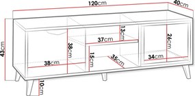 Έπιπλο τηλεόρασης Joker - 120.00Χ40.00Χ43.00cm