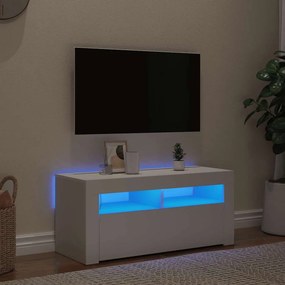 vidaXL Έπιπλο Τηλεόρασης με LED Λευκό 90 x 35 x 40 εκ.