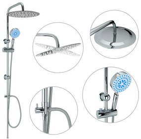 vidaXL Σετ Στήλης Ντους με Τηλέφωνο από Ανοξείδωτο Ατσάλι