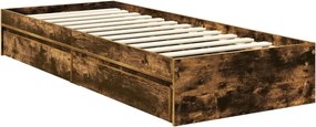 vidaXL Κρεβάτι Αποθήκης Καπνιστό Δρύς 75 x 190 cm Επεξεργασμένο ξύλο