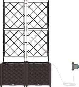 vidaXL Γλάστρα Κήπου 2 τμχ. Καφέ 80 x 40 x 142 cm PP