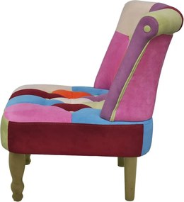 vidaXL Πολυθρόνα Γαλλικού Στιλ με Σχέδιο Patchwork Υφασμάτινη