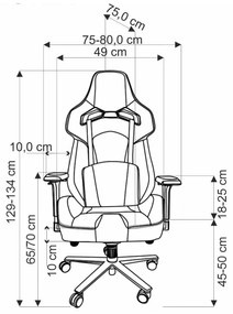 Καρέκλα gaming Houston 1618, Φλαμουριά, Μαύρο, 129x80x75cm, 30 kg, Με μπράτσα, Με ρόδες, Μηχανισμός καρέκλας: Μηχανισμός multiblock | Epipla1.gr