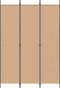 vidaXL 3-Panel Room Divider Μπεζ 150 x 220 cm Ύφασμα