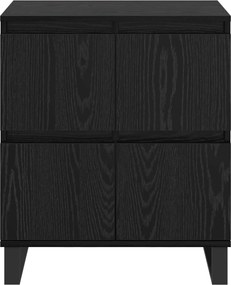vidaXL Πλαϊνό γραφείο 3 pcs Μαύρη Οξυά 60 x 35 x 70 cm