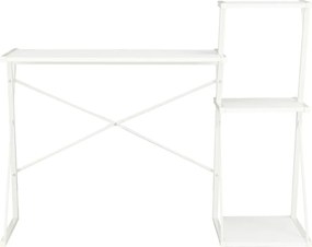 vidaXL Γραφείο με Ράφια Λευκό 116 x 50 x 93 εκ.
