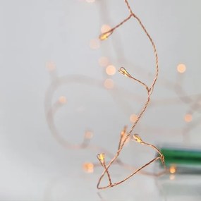 Eurolamp Σειρά Cluster - Φοίνικας 50 LED Θερμό 2.5m Με Μπρονζέ Σύρμα Μπαταρίας 600-11717