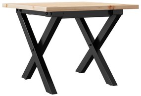 vidaXL Τραπεζάκι Σαλονιού Πλαίσιο Χ 50x50x35εκ Μασίφ Πεύκο/Ατσάλι