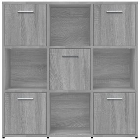 vidaXL Βιβλιοθήκη Γκρι Sonoma 90 x 30 x 90 εκ. από Επεξεργασμένο Ξύλο