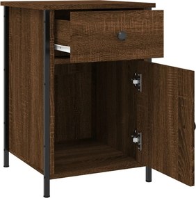 vidaXL Κομοδίνα 2 τεμ. Καφέ Δρυ 40x42x60 εκ. από Επεξεργ. Ξύλο