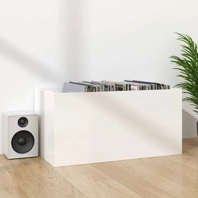 vidaXL Έπιπλο Δίσκων Βινυλίου Γυαλ. Λευκό 71x34x36 εκ. Επεξεργ. Ξύλο