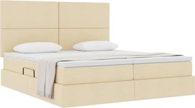 vidaXL Κρεβάτι Αποθήκης με κεφαλάρι Κρέμ 200 x 200 cm Τεχνητό Δέρμα
