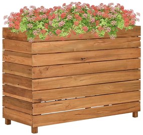 vidaXL Ζαρντινιέρα Υπερυψωμένη 100x40x72 εκ. Ανακυκλ. Ξύλο Teak/Ατσάλι