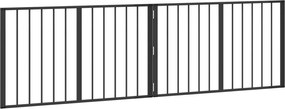 vidaXL Πόρτα Σκύλου 2 pcs Μαύρο 100 x 60 cm Επικαλυμμένος Χάλυβας