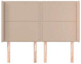 vidaXL Κεφαλάρι με Πτερύγια Καπουτσίνο 147x16x118/128 εκ. Συνθ. Δέρμα