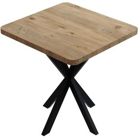Τραπέζι Prestone 321-000081 70x70x75cm Oak-Black Melamine, Metal