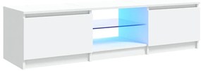 vidaXL Έπιπλο Τηλεόρασης με LED Λευκό 140x40x35,5 εκ.