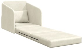 vidaXL Καναπές Κρεβάτι 2-σε-1 Κρεμ 65x80x83 εκ Βελούδο