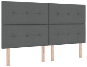 vidaXL Κρεβάτι με ελατήρια και στρώμα & LED - Σκούρο Γκρι, 180 x 200 εκ. Υφασμάτινο