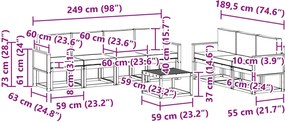 vidaXL Σειρά Καναπέ Εξωτερικού 8 pcs Φυσικό και Μπεζ Πολυεστέρας
