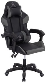 ΠΟΛΥΘΡΟΝΑ GAMING DARREN  ΜΑΥΡΟ-ΓΚΡΙ PVC &amp; NYLON 51x49x125Υεκ.