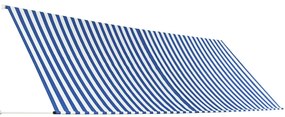 vidaXL Τέντα Συρόμενη Μπλε / Λευκό 400 x 150 εκ.