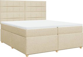 vidaXL Κρεβάτι Boxspring με Στρώμα Κρεμ 200x200 εκ. Υφασμάτινο