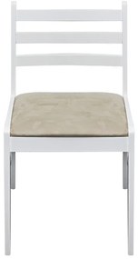 vidaXL Καρέκλες Τραπεζαρίας 4 τεμ. Λευκές Καουτσουκόδεντρο/Βελούδο