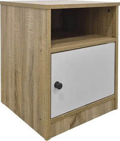 Κομοδίνο Lenea pakoworld sonoma-λευκό 40x40x50εκ