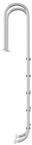 Σκάλα Πισίνας 54 x 38 x 211 εκ. από Ανοξείδωτο Ατσάλι 304 - Ασήμι