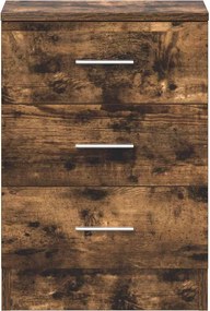 vidaXL Κομοδίνα 2 Τεμ. Καπνιστή Δρυς 38x35x56 εκ. από Επεξεργ. Ξύλο