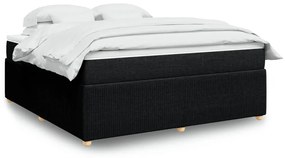 Κρεβάτι Boxspring με Στρώμα Μαύρο 180x200 εκ. Υφασμάτινο