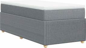 vidaXL Κρεβάτι Boxspring με Στρώμα Ανοιχτό Γκρι 80x200 εκ. Υφασμάτινο